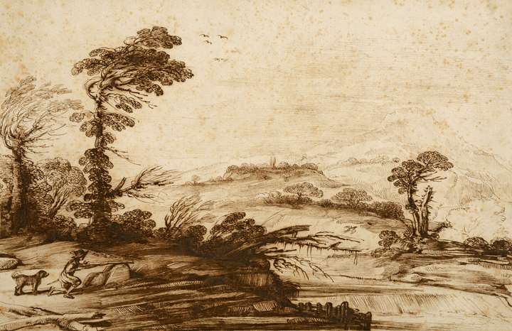 River Landscape with a Hunter and his Dog